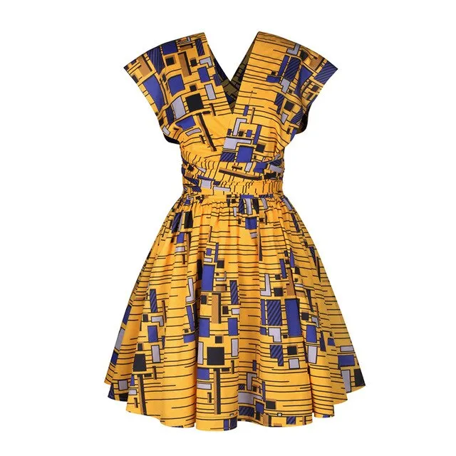 2020 New Floral National Print African Dresses For Women Evening Party Pleated  Noble Dashiki Bazin African Clothes Riche Female