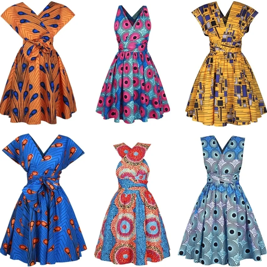 2020 New Floral National Print African Dresses For Women Evening Party Pleated  Noble Dashiki Bazin African Clothes Riche Female