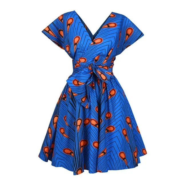 2020 New Floral National Print African Dresses For Women Evening Party Pleated  Noble Dashiki Bazin African Clothes Riche Female