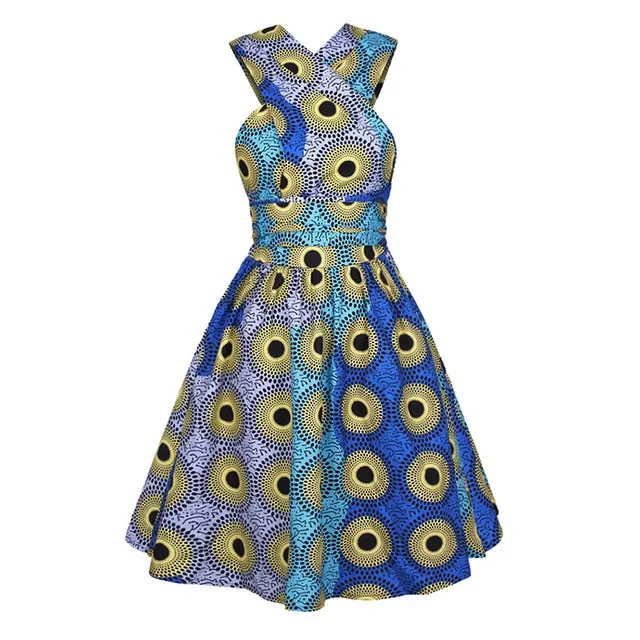 2020 New Floral National Print African Dresses For Women Evening Party Pleated  Noble Dashiki Bazin African Clothes Riche Female