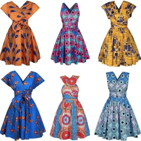 2020 New Floral National Print African Dresses For Women Evening Party Pleated  Noble Dashiki Bazin African Clothes Riche Female