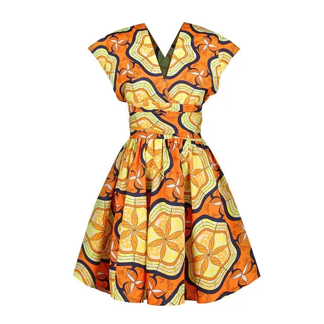 2020 New Floral National Print African Dresses For Women Evening Party Pleated  Noble Dashiki Bazin African Clothes Riche Female