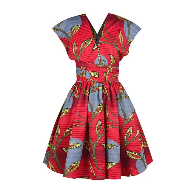 2020 New Floral National Print African Dresses For Women Evening Party Pleated  Noble Dashiki Bazin African Clothes Riche Female