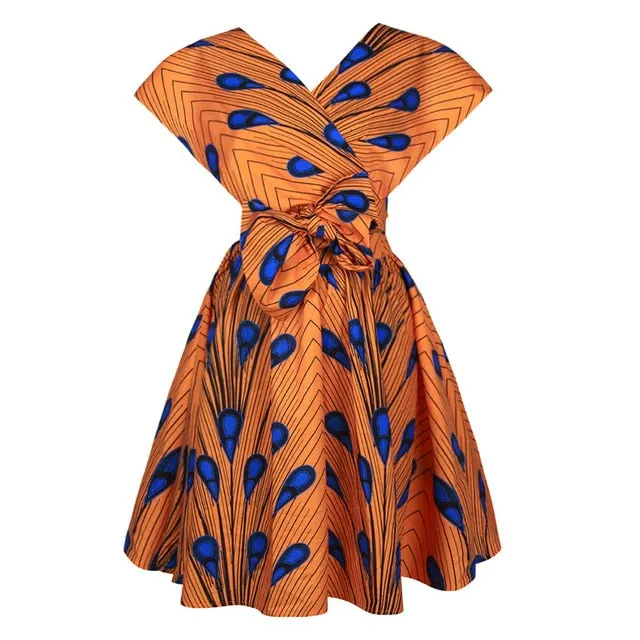 2020 New Floral National Print African Dresses For Women Evening Party Pleated  Noble Dashiki Bazin African Clothes Riche Female