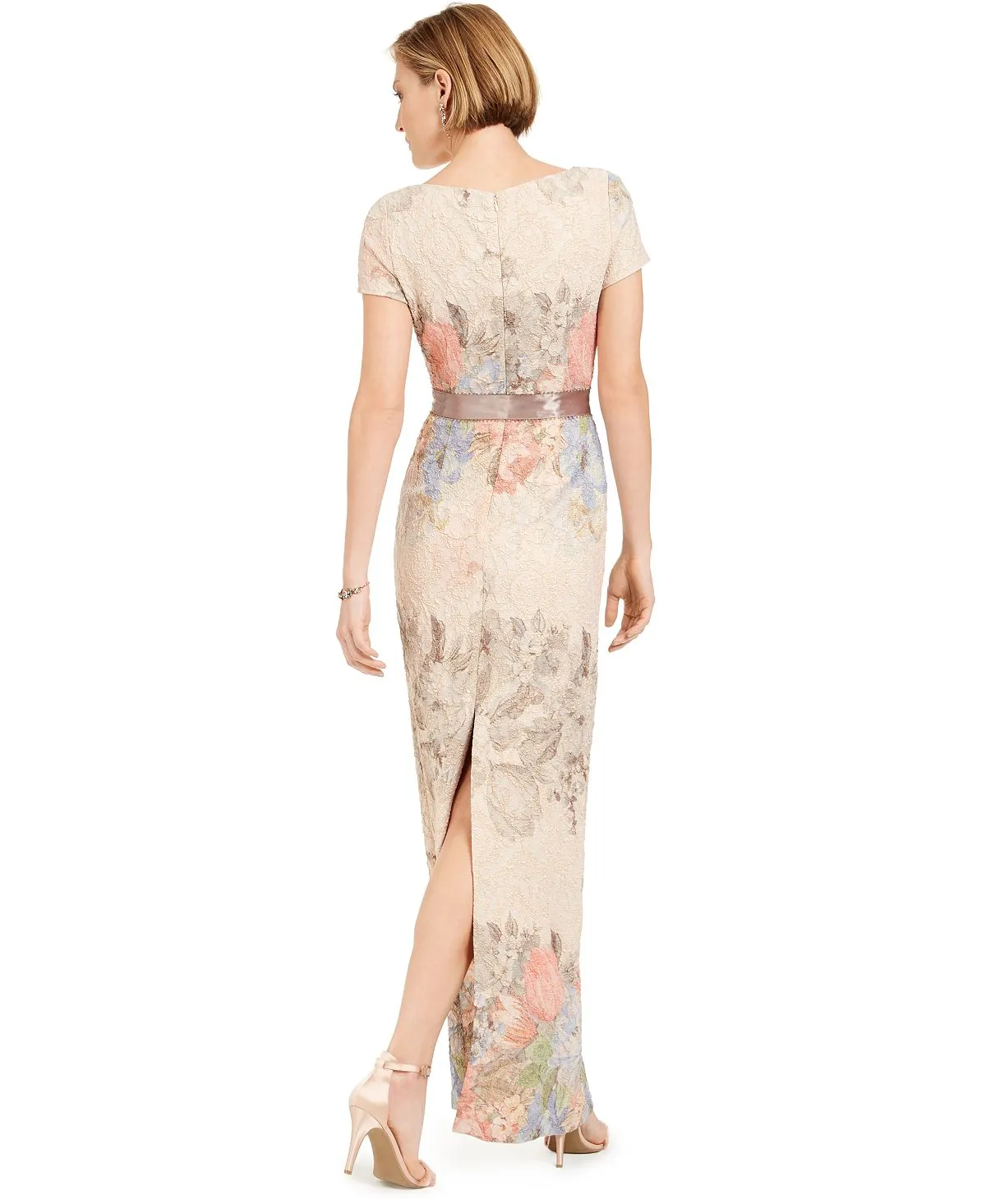 Adrianna Papell Women's Short Sleeve Floral Column Dress