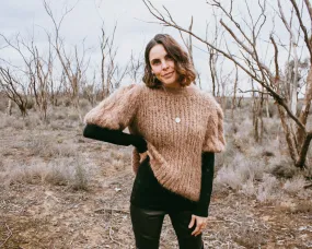 Amano hand knit alpaca cable sleeve sweater