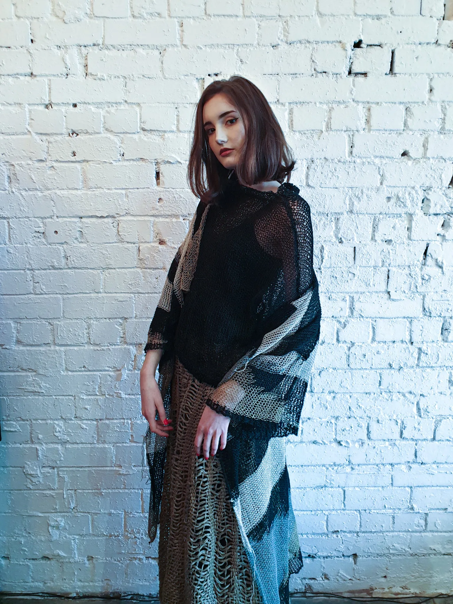 Amano handknit linen batwing sweater