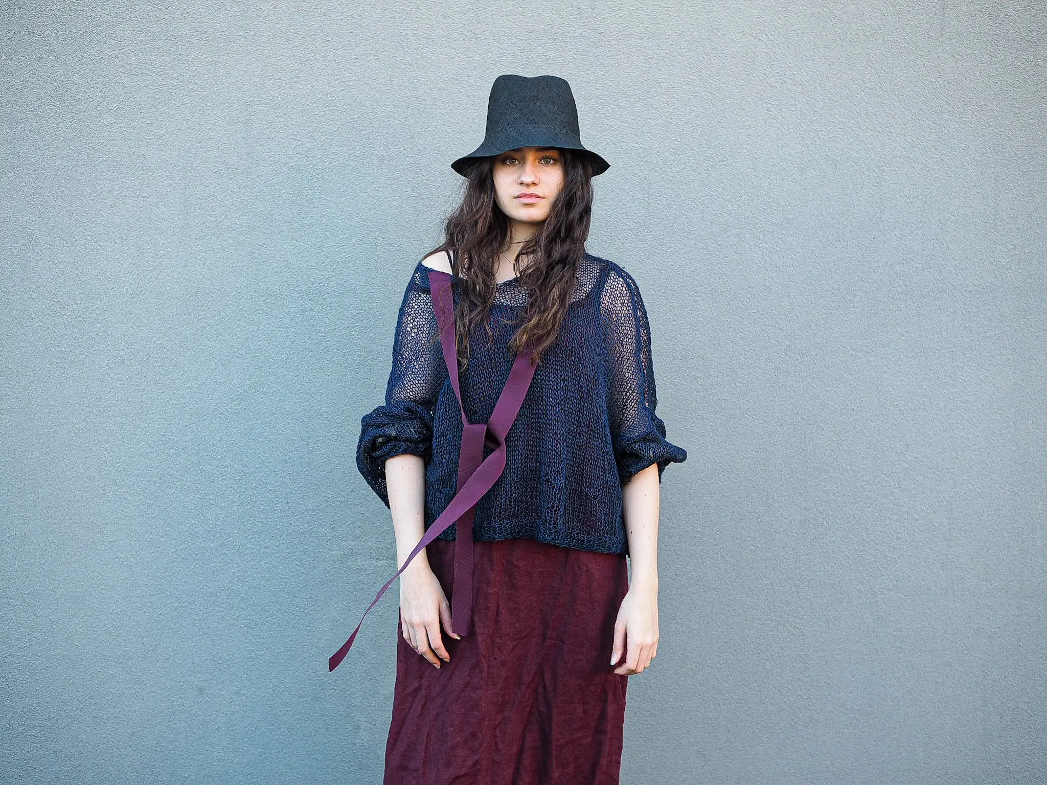 Amano handknit linen batwing sweater