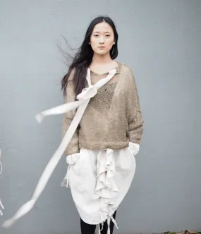 Amano handknit linen batwing sweater