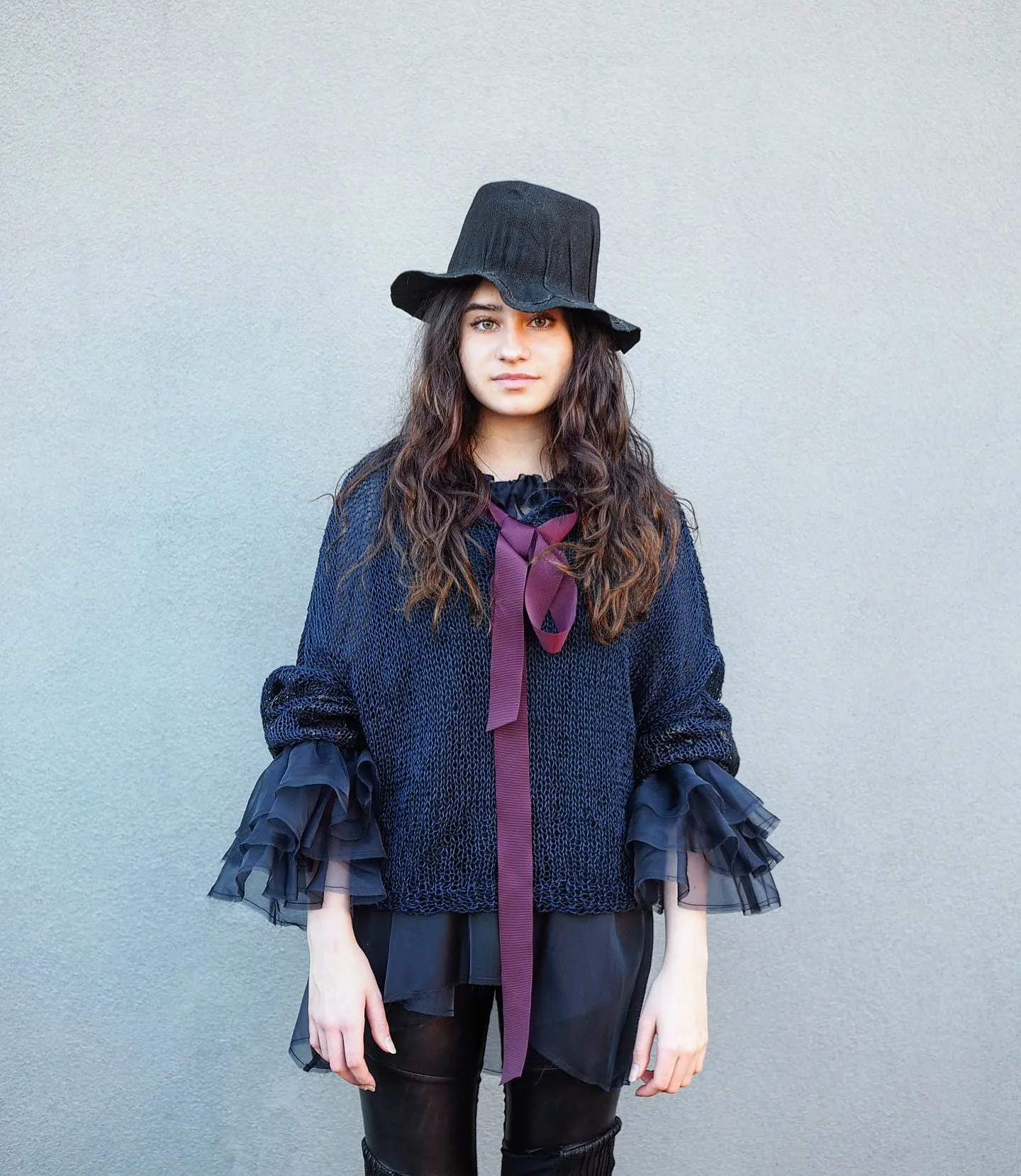 Amano handknit linen batwing sweater