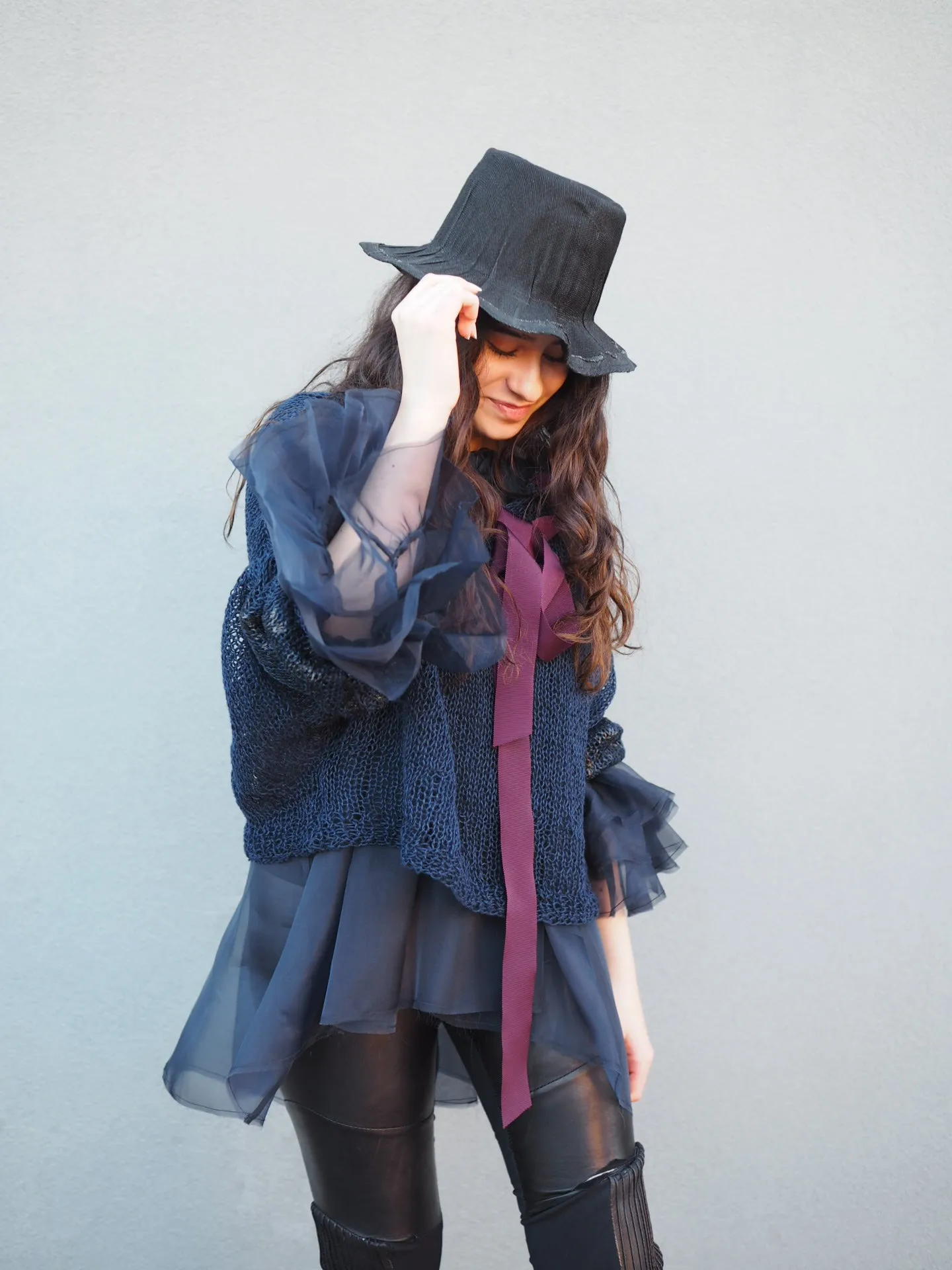 Amano handknit linen batwing sweater