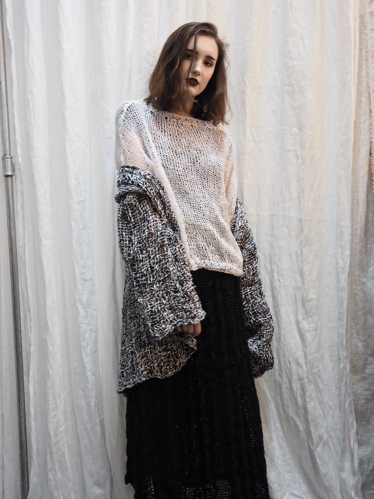 Amano handknit linen batwing sweater
