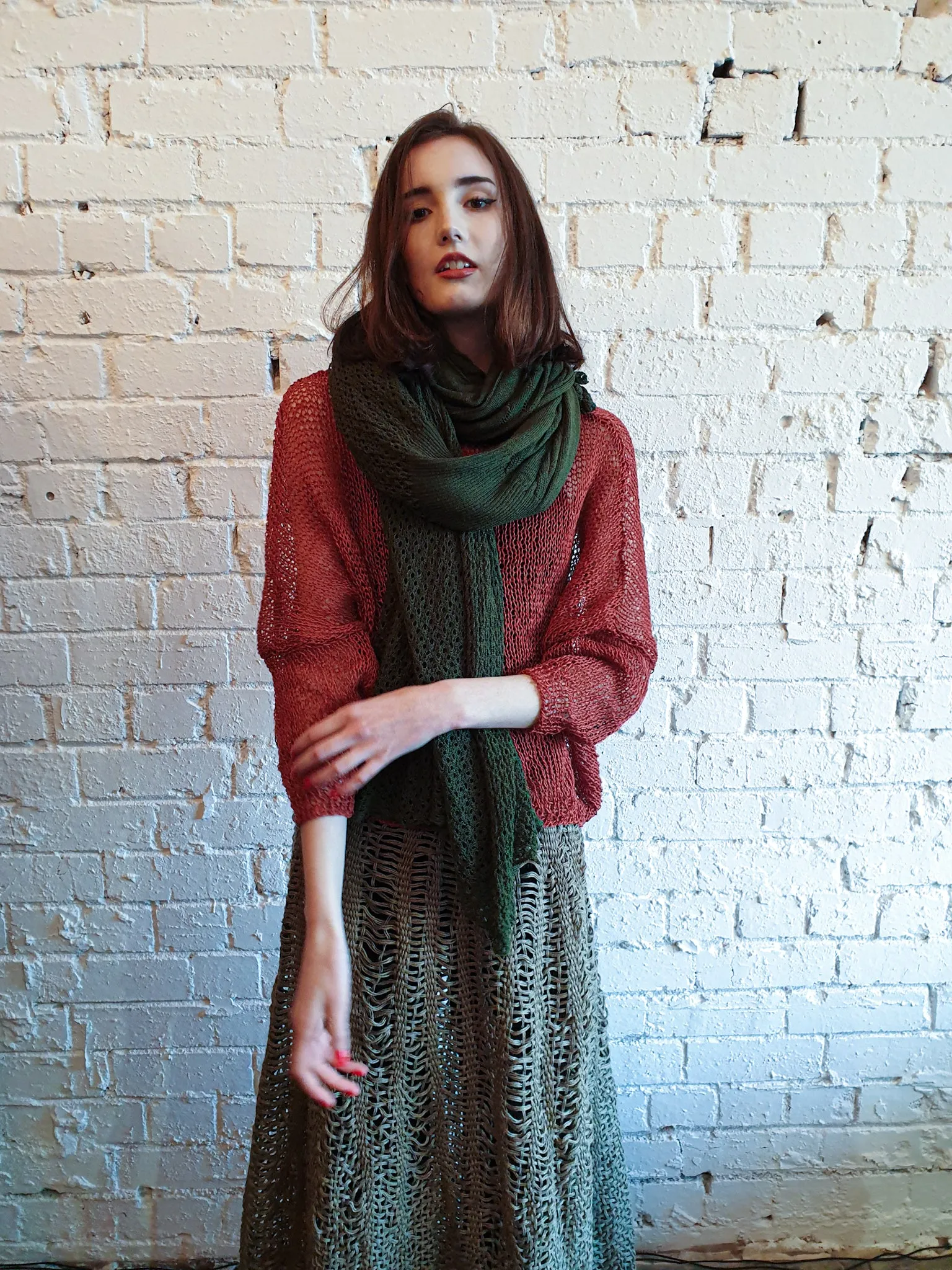 Amano handknit linen batwing sweater