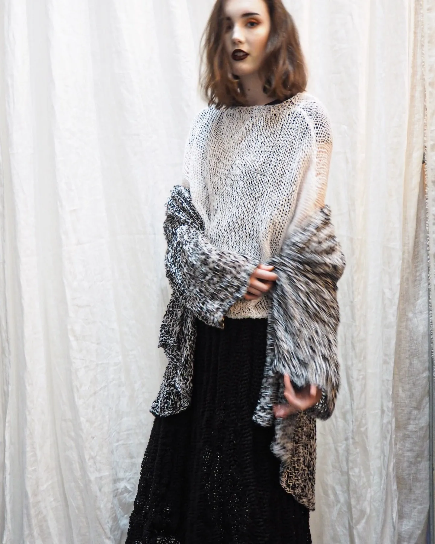Amano handknit linen batwing sweater