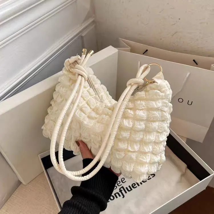 Bubble Wrinkle Large Cloud Shoulder/Hand Bag