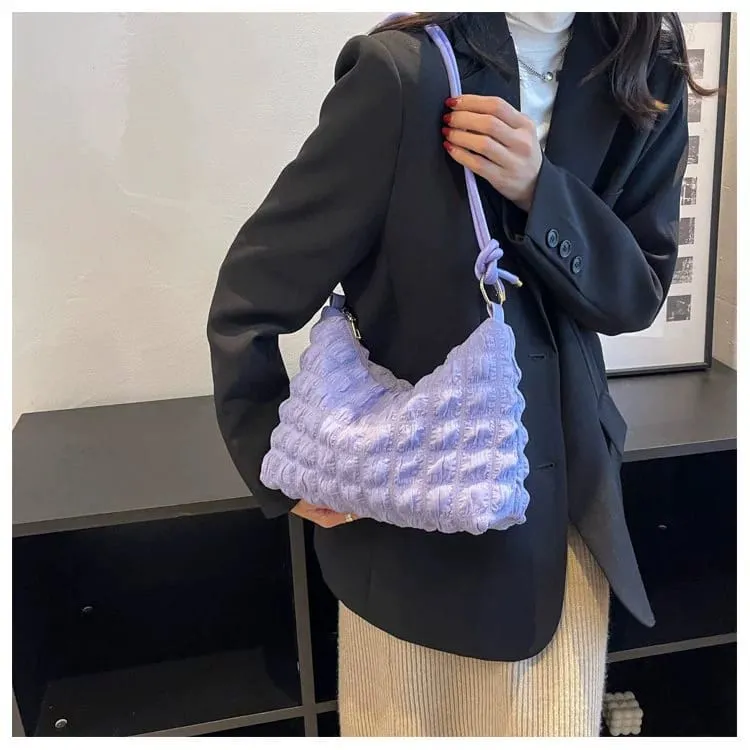 Bubble Wrinkle Large Cloud Shoulder/Hand Bag