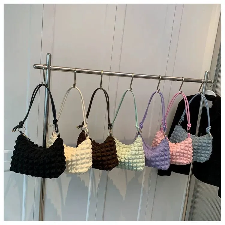 Bubble Wrinkle Large Cloud Shoulder/Hand Bag