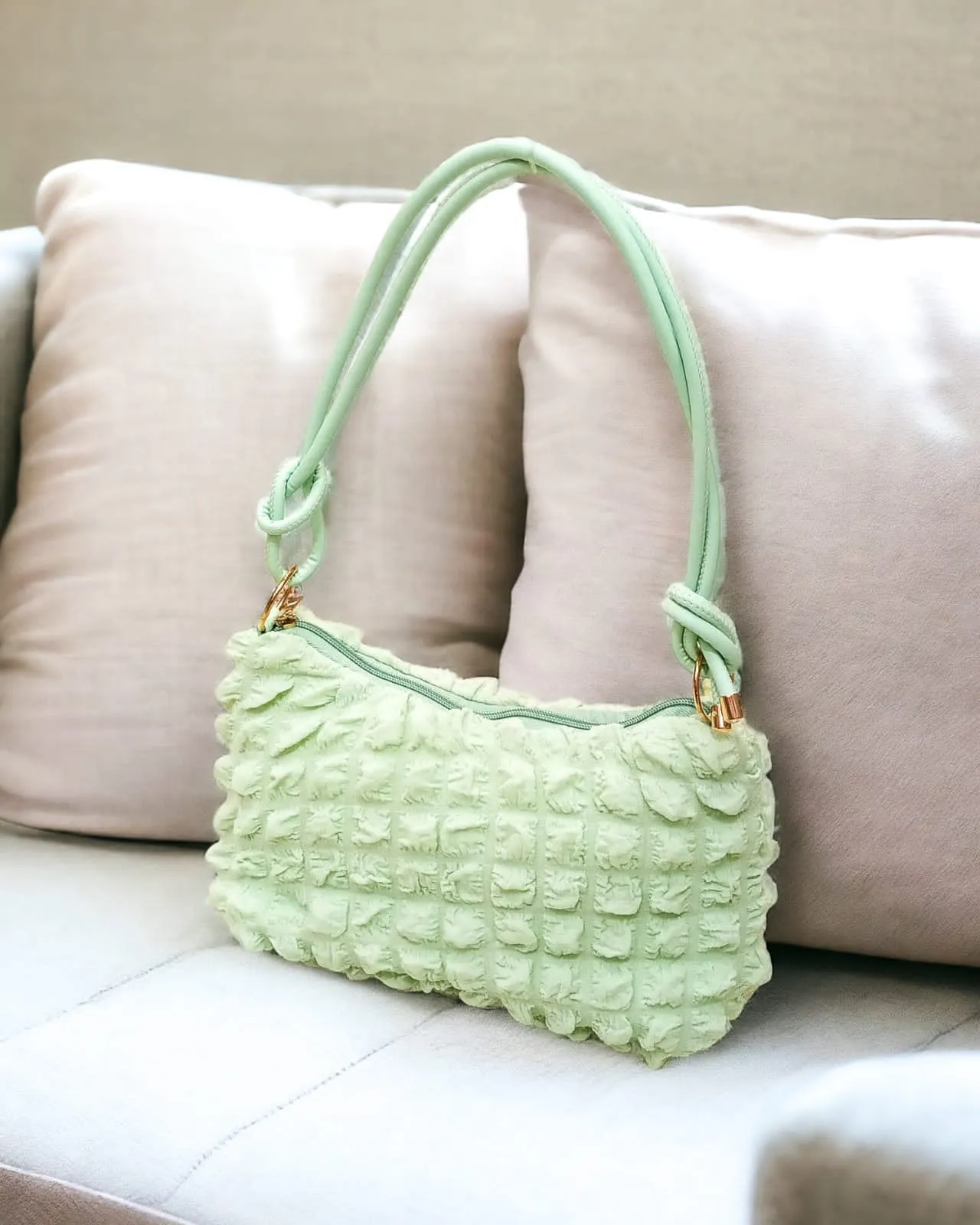 Bubble Wrinkle Large Cloud Shoulder/Hand Bag