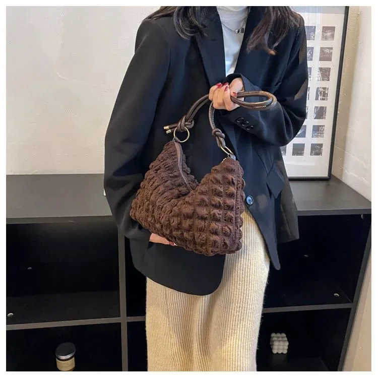 Bubble Wrinkle Large Cloud Shoulder/Hand Bag
