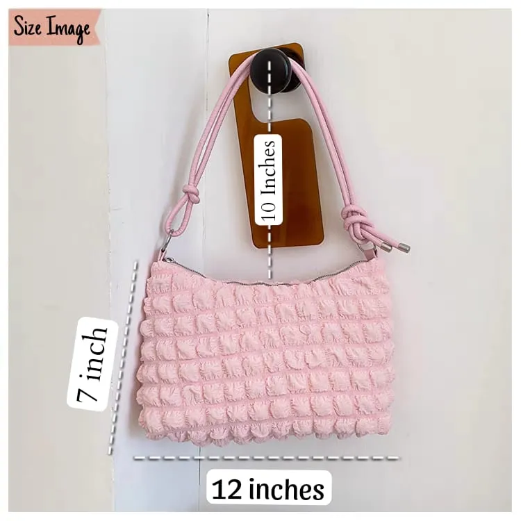 Bubble Wrinkle Large Cloud Shoulder/Hand Bag