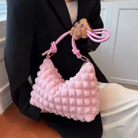 Bubble Wrinkle Large Cloud Shoulder/Hand Bag