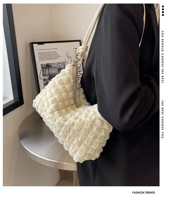 Bubble Wrinkle Large Cloud Shoulder/Hand Bag