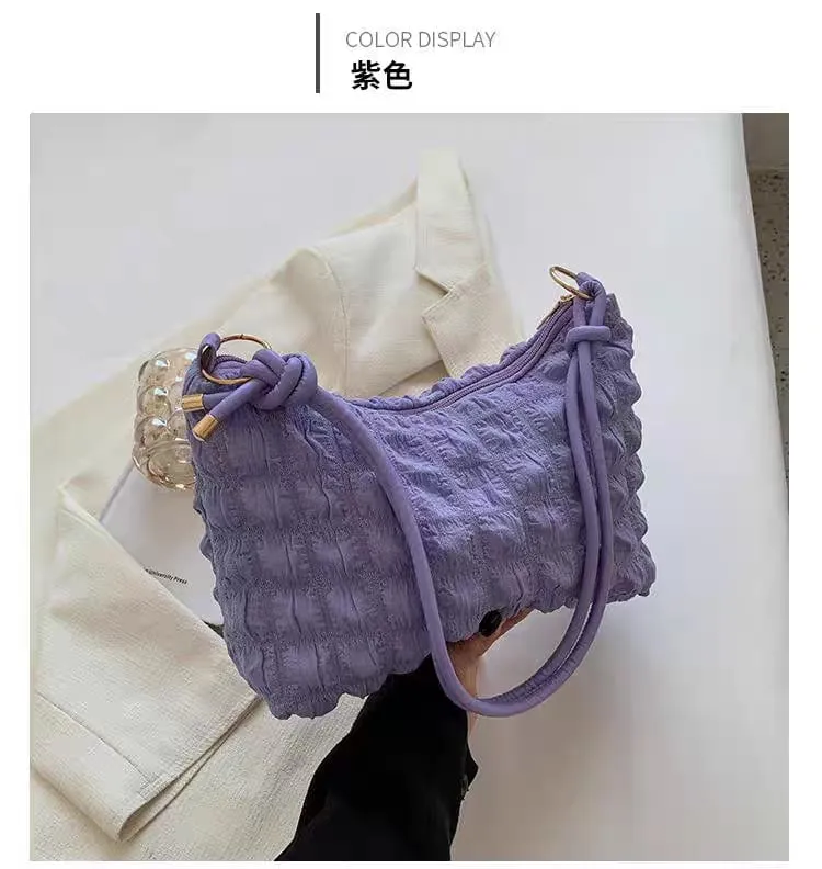 Bubble Wrinkle Large Cloud Shoulder/Hand Bag