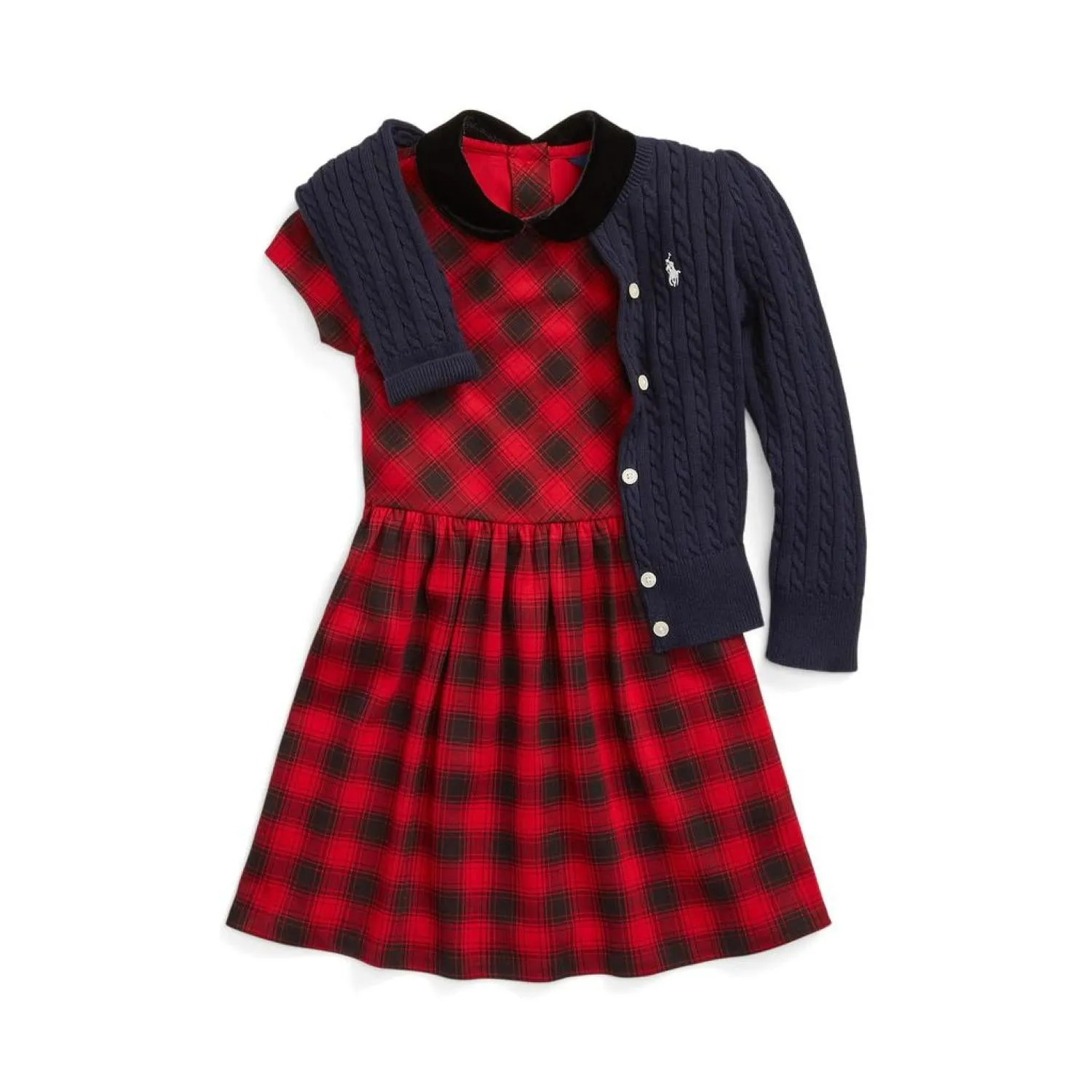 Cable Knit Cotton Cardigan (Little Kids)