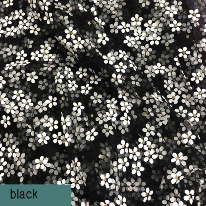 Daisy Flower Tulle Lace Fabric Soft Floral Daisy Embroidered Fabric Dress Bridal Veil Floral Fabric -  Dance Costume Prom Wedding Dress