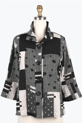Damee Patterned Seersucker Jacket