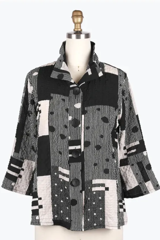 Damee Patterned Seersucker Jacket
