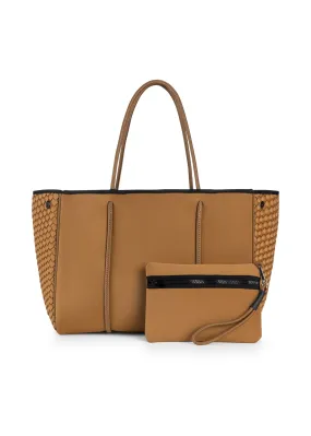 Greyson Camel Woven Neoprene Tote - Haute Shore