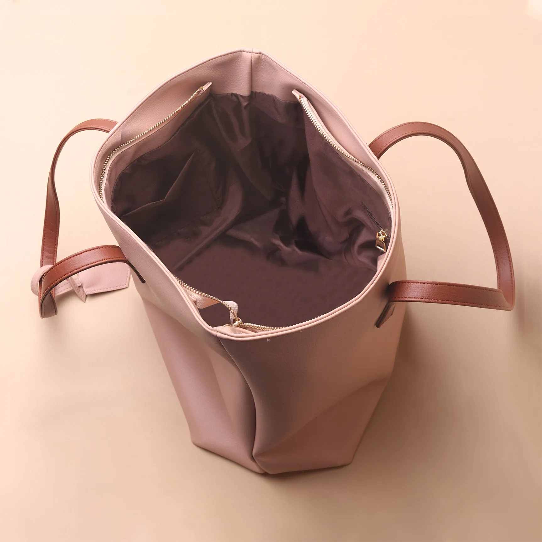 Indah Tote Bag Pink Brown