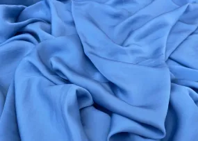 Lightweight  satin fabric by the yard - Cool blue  solid color
