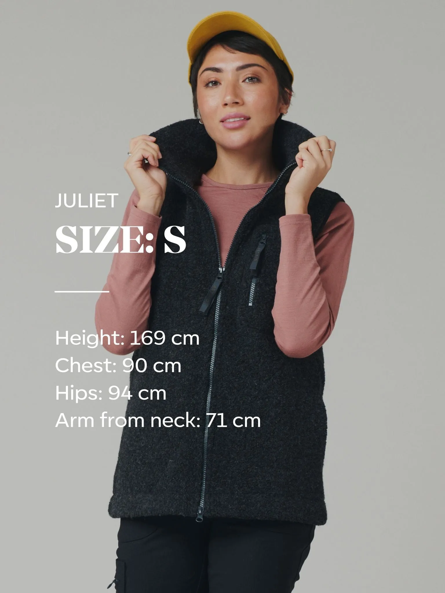 Minna Wool Fleece Vest Black