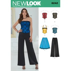 New Look Sewing Pattern 6242 - Misses' Corset Top, Pants and Skirt