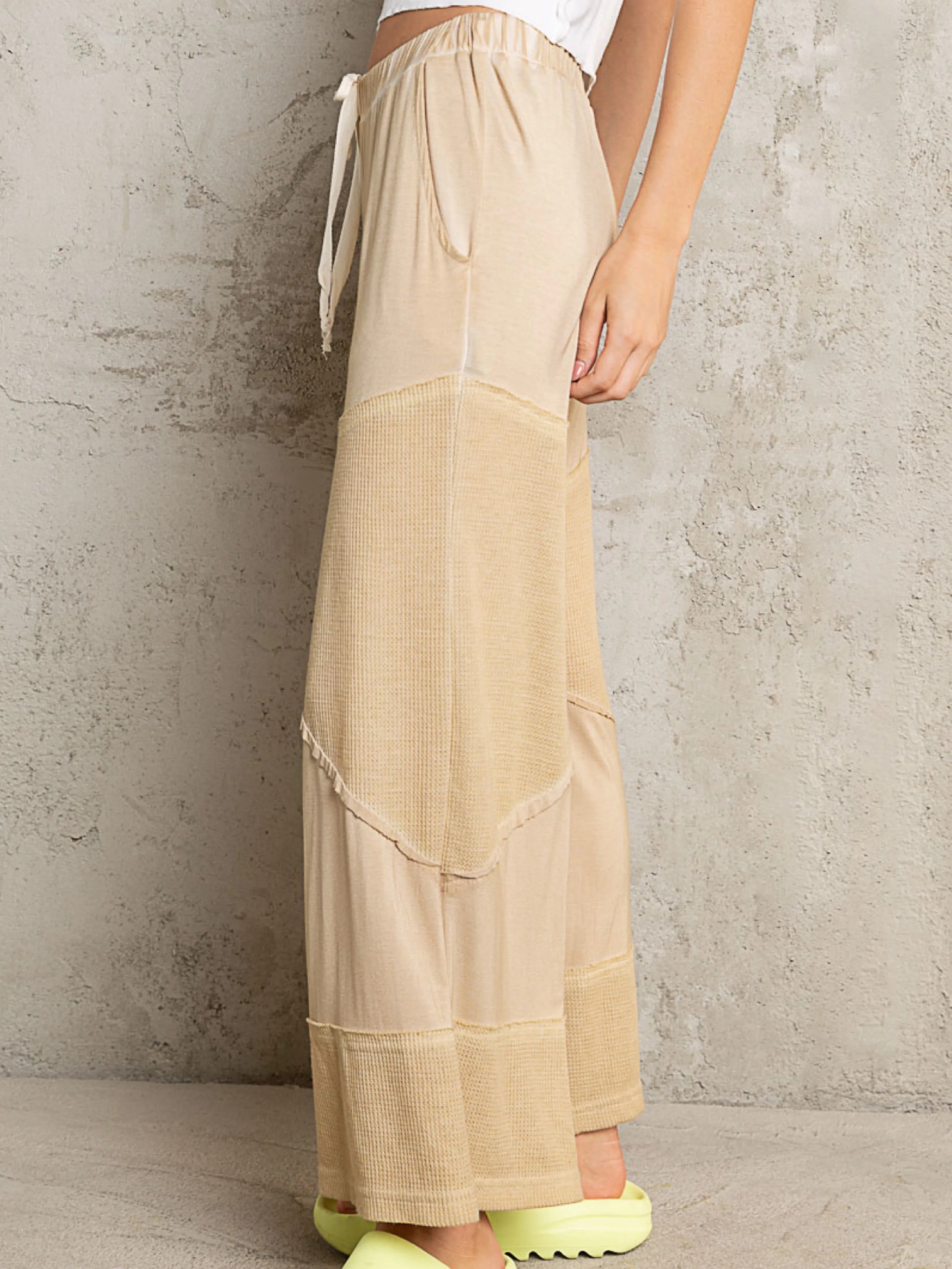 Patchwork Wide Leg Pant