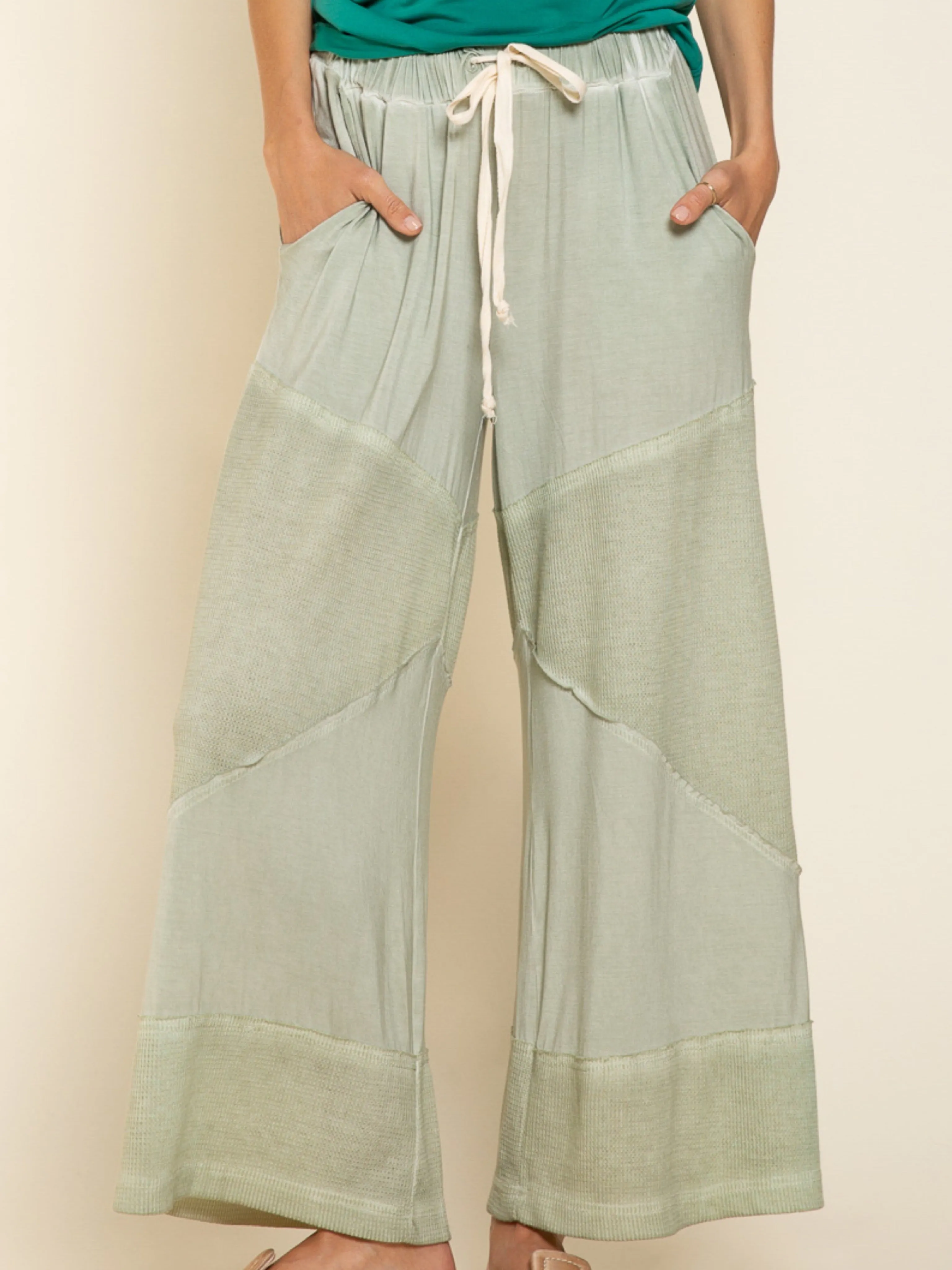 Patchwork Wide Leg Pant