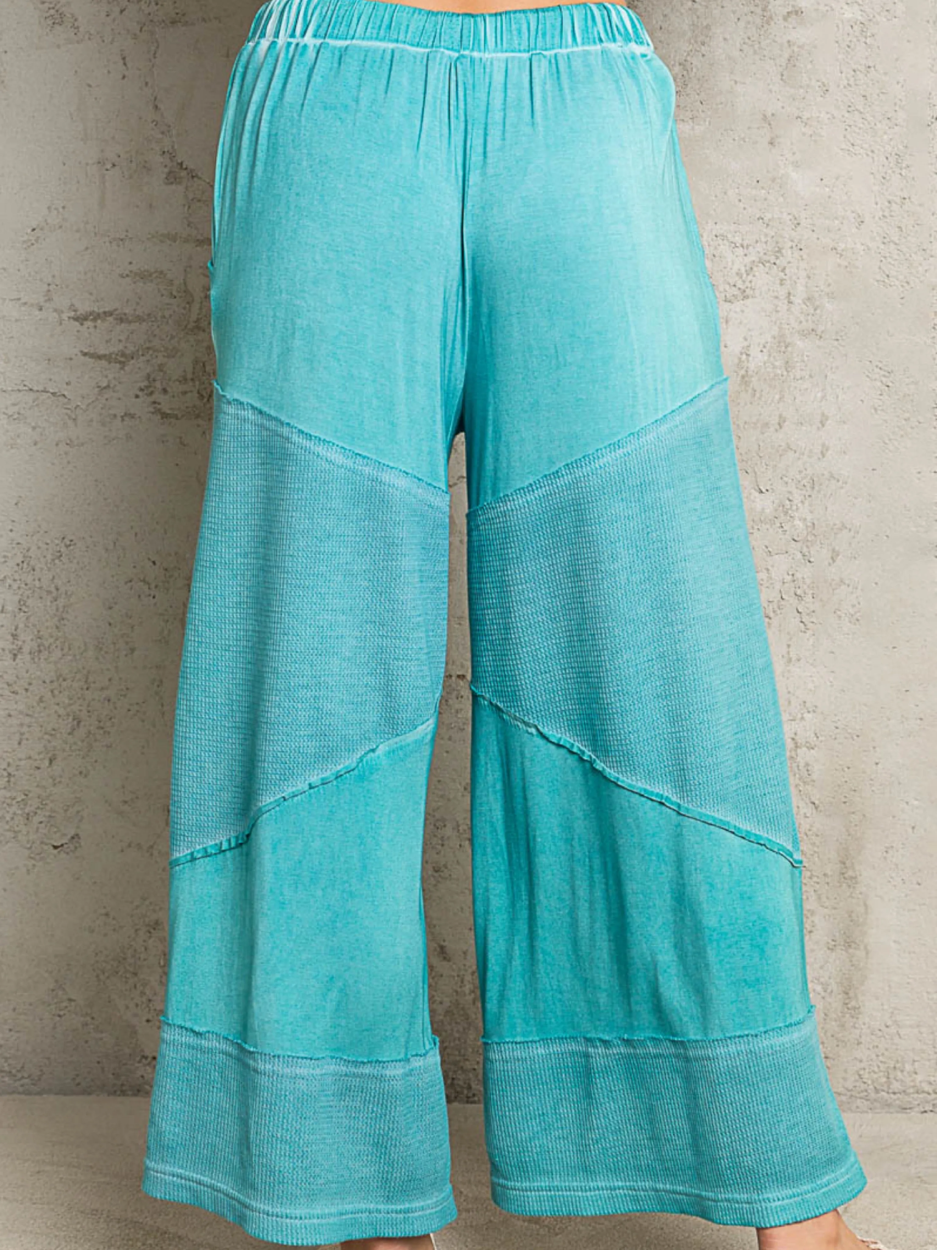 Patchwork Wide Leg Pant