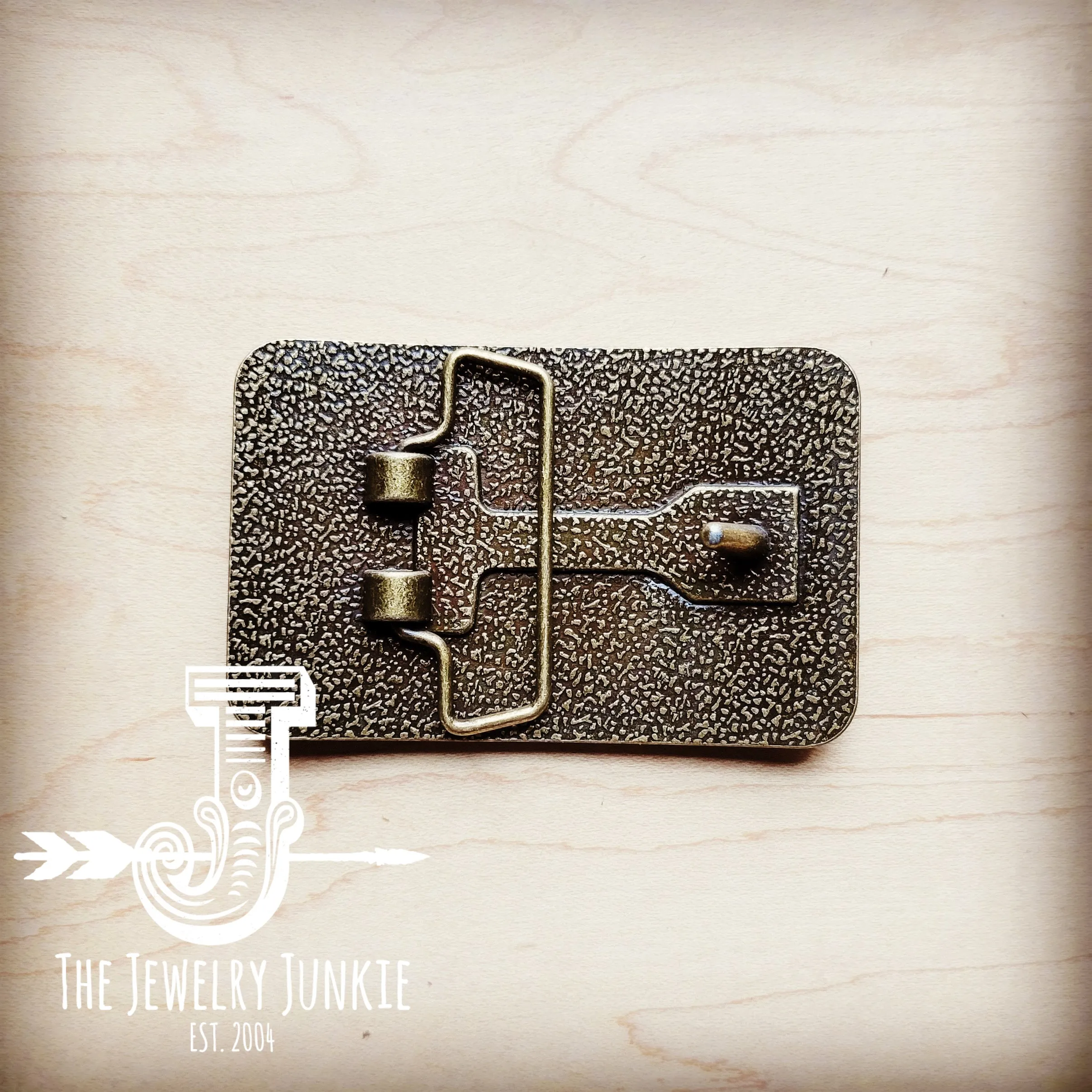 **Rectangle Leather Belt Buckle Mixed Metallic Hair-on-Hide 904q