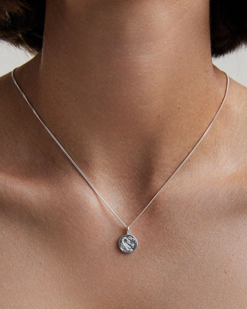 Scorpio Petite Zodiac Necklace - Silver