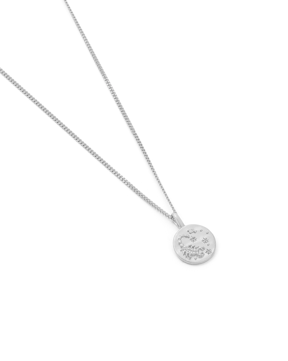 Scorpio Petite Zodiac Necklace - Silver