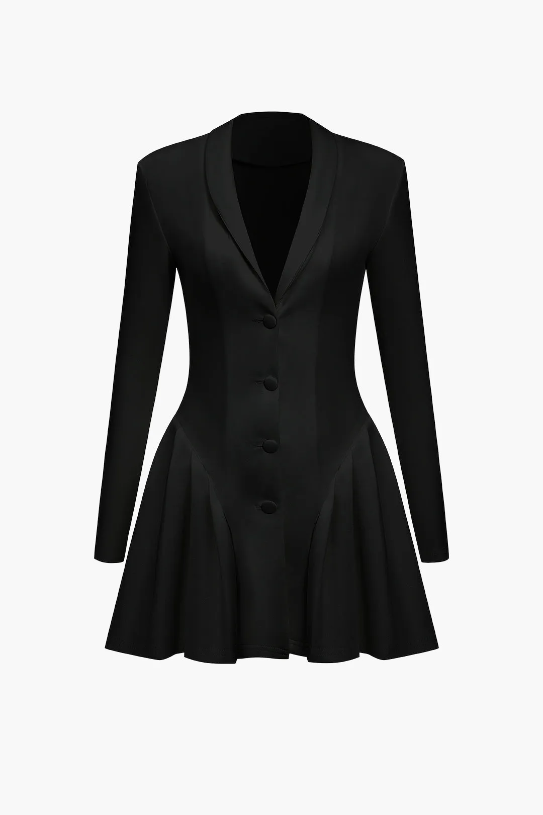 Solid V Neckline Mini Elbise