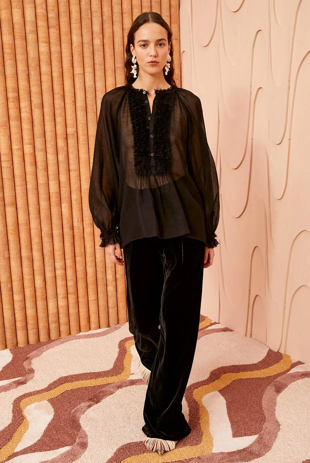 Veronica velvet wide-leg pants