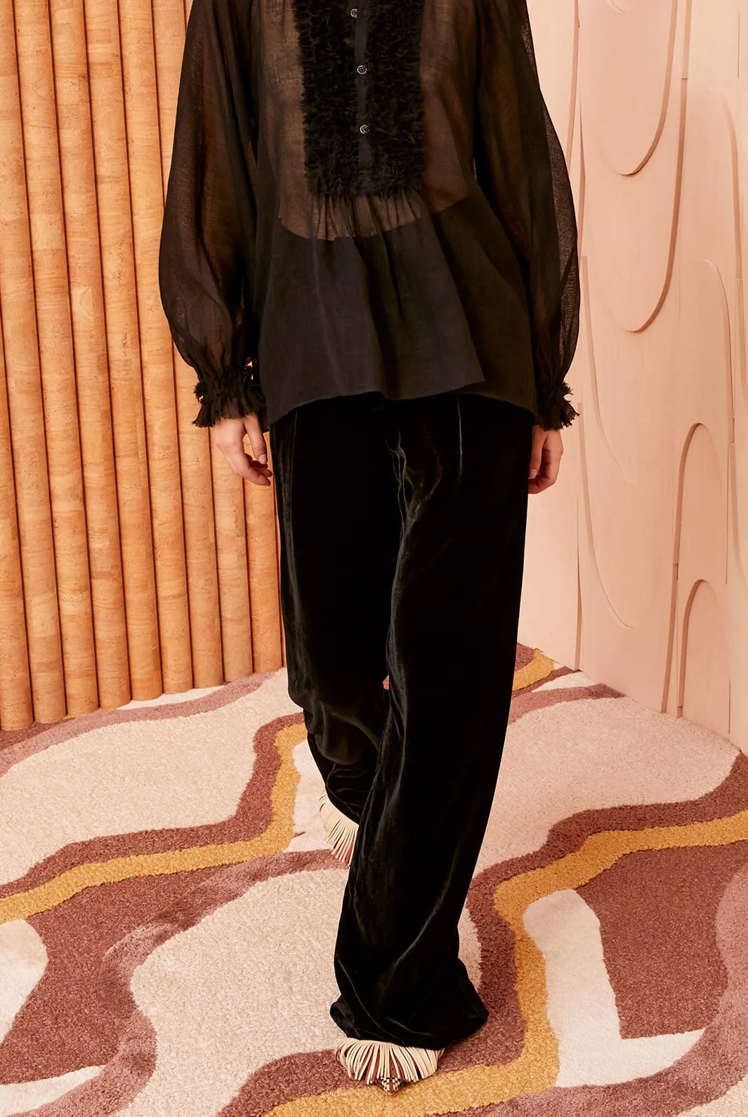 Veronica velvet wide-leg pants