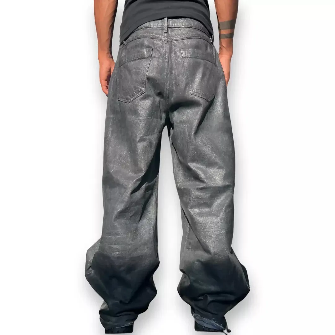 Wide-leg Wax Denim