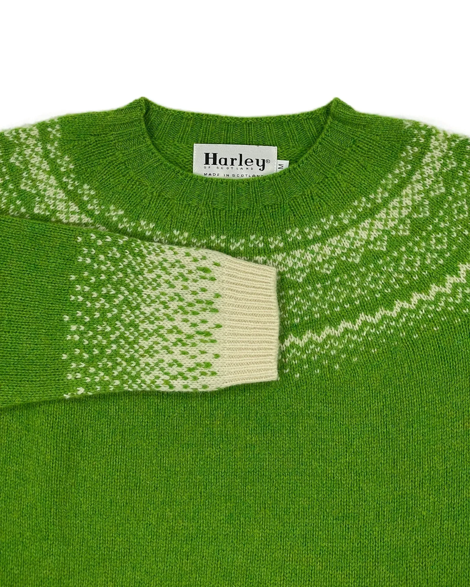 Women's Fair Isle Knitted Jumper (L5113/7) - Cream/Garden Leaf