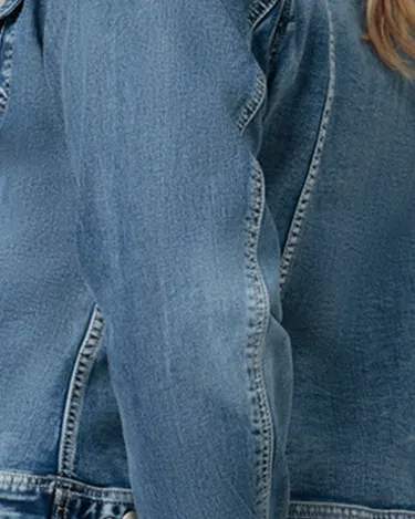 Women's GABRIELLA-LBD1 Classic Denim Jacket | Light Blue Distressed