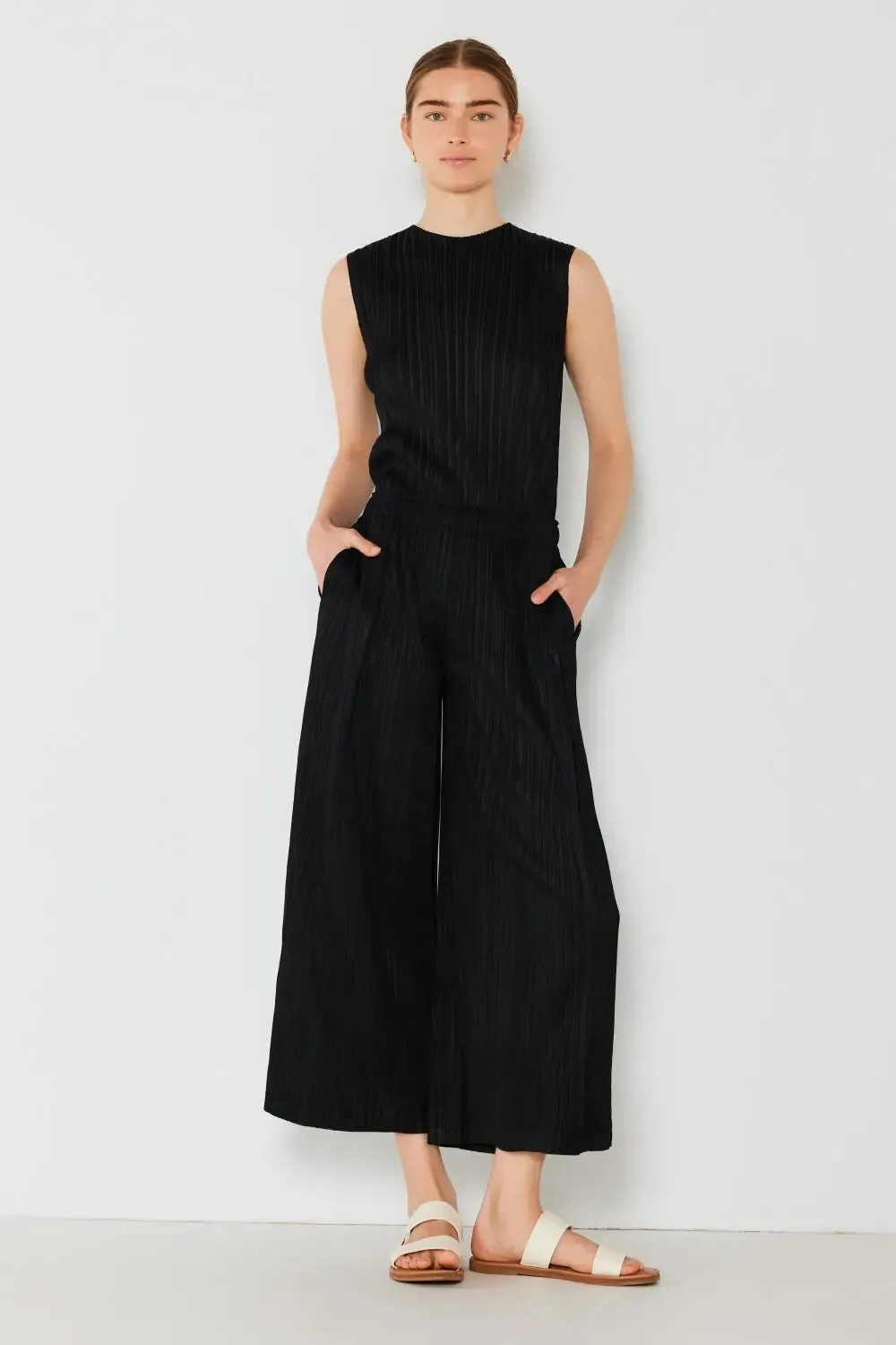Women's Pleated Pants, Wide Leg with Side Pleat