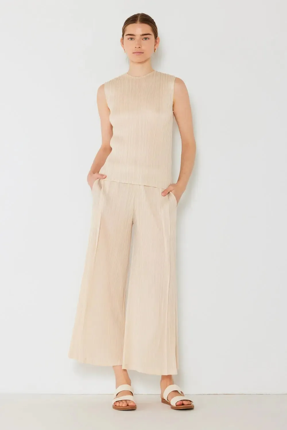 Women's Pleated Pants, Wide Leg with Side Pleat